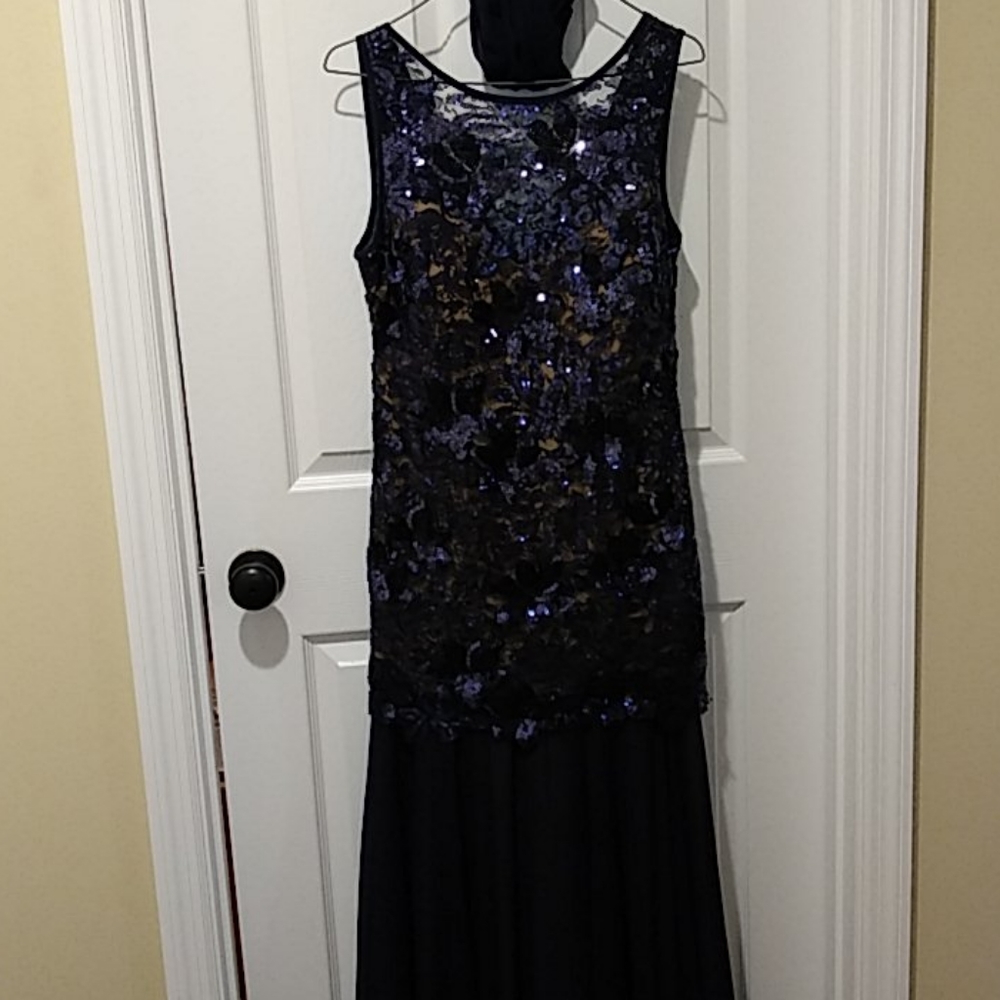 Blue Sequined Gown